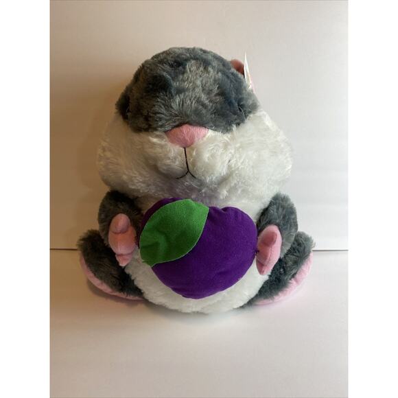 GOFFA Hamster Plush Stuffed Animal Gray, Pink & White 16" NWT - Picture 1 of 5